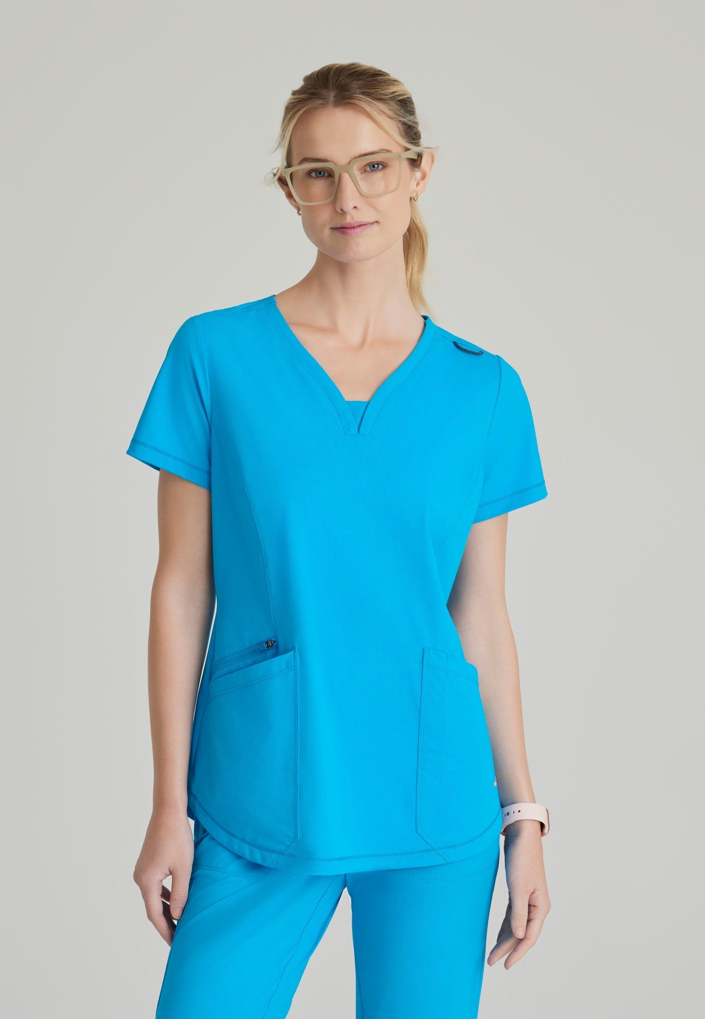 Serene Knit Top - Bold Azure - Jen's Scrubs